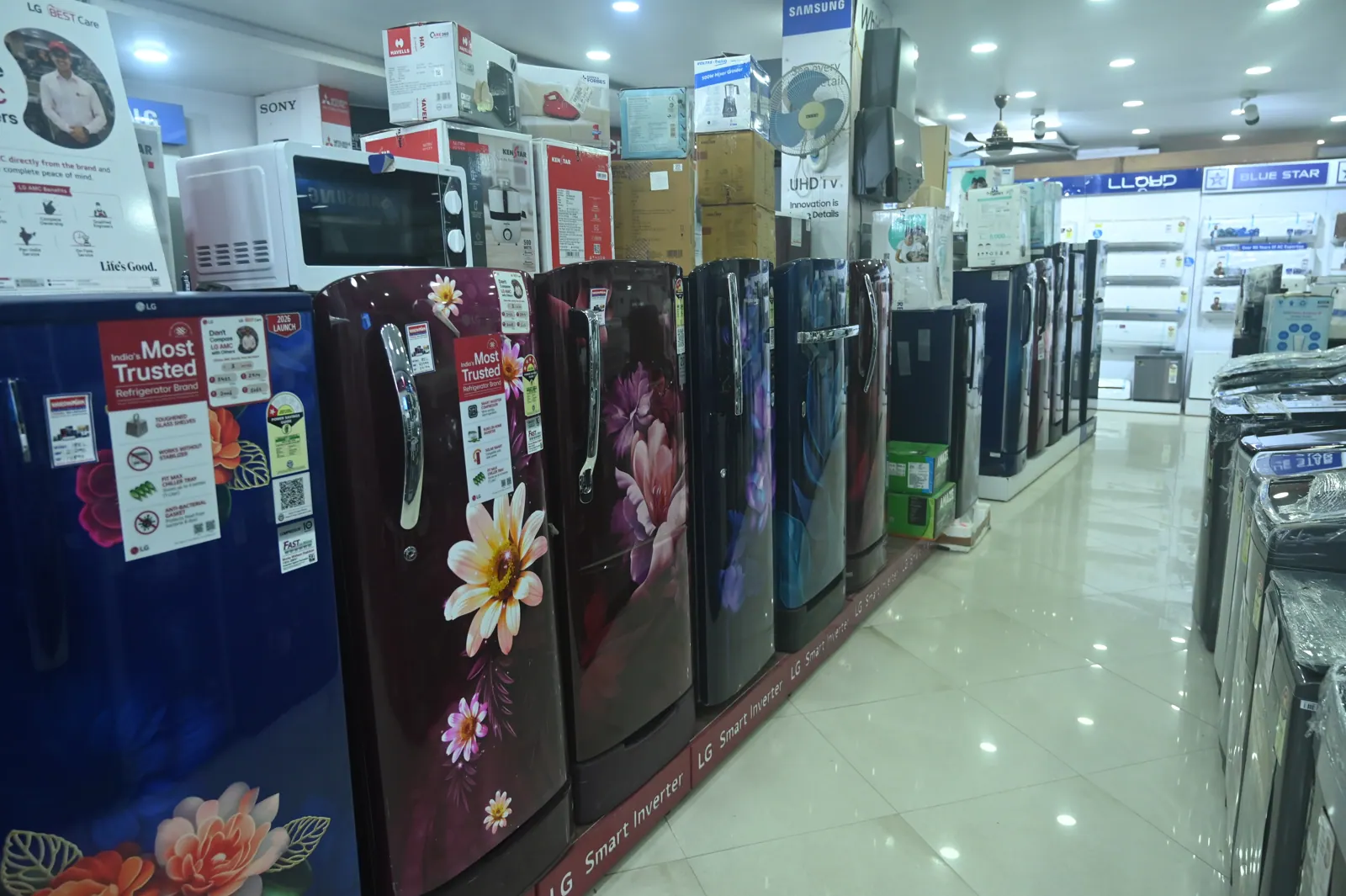 Refrigerators displayed at Vardhman Electronics Mango